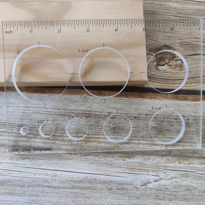 KINGRIA 8 in1 Bowtie Jia Router Template for Woodworking 1/4'' Thick DIY Router Template Jig Kit Acrylic Circle Inlay Template Decorative Guide (Circle) - Image 5